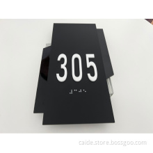 acrylic door number ADA Braille sign with light